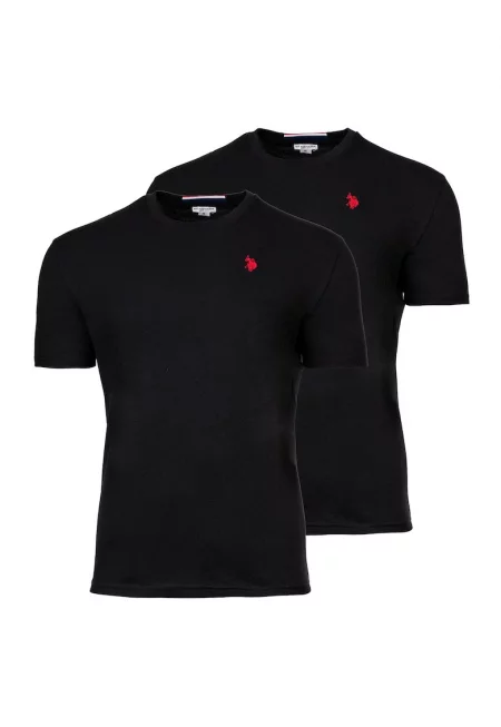 Тениска с бродирано лого - 2 чифта - Черен