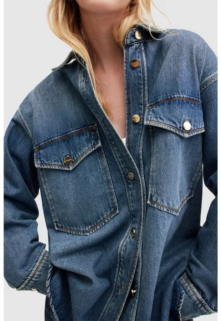 Уголемена дънкова риза Alba