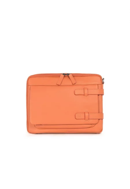 Унисекс кожена чанта за лаптоп - Оранжев