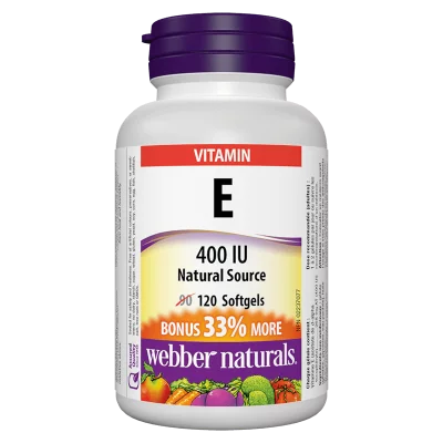 Vitamin E 400 IU - Витамин Е (d-алфа токоферил ацетат) 400 IU, 120 софтгел капсули