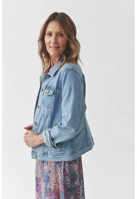 Яке от деним с копчета - Светлосин