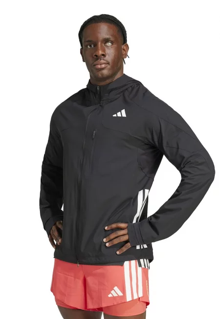 Яке за бягане с качулка - Черен