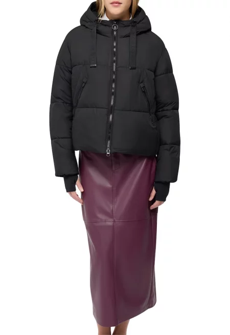 Зимно яке Spherica с качулка и цепки за палците - Черен