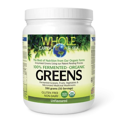 100% ферментирали органик растителни храни, неовкусен Whole Earth & Sea, 390 g прах