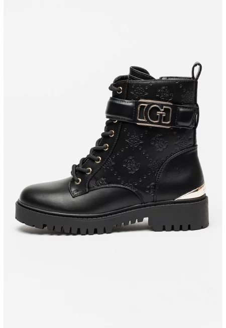 Боти от еко кожа с метално лого