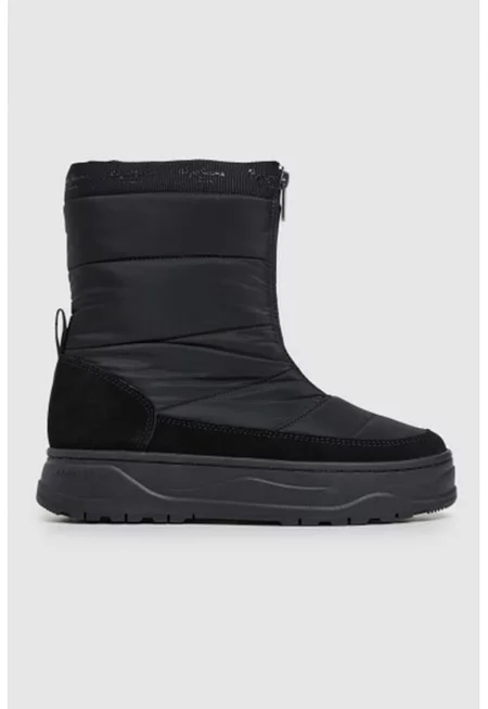 Боти с велур - Черен