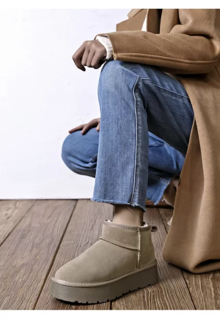 Боти таупе кафяви от естествена кожа JB1924 118 13687 - Кафяв