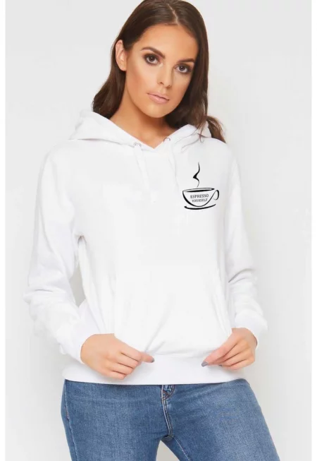 Бял дамски суичър - Espresso Yourself II