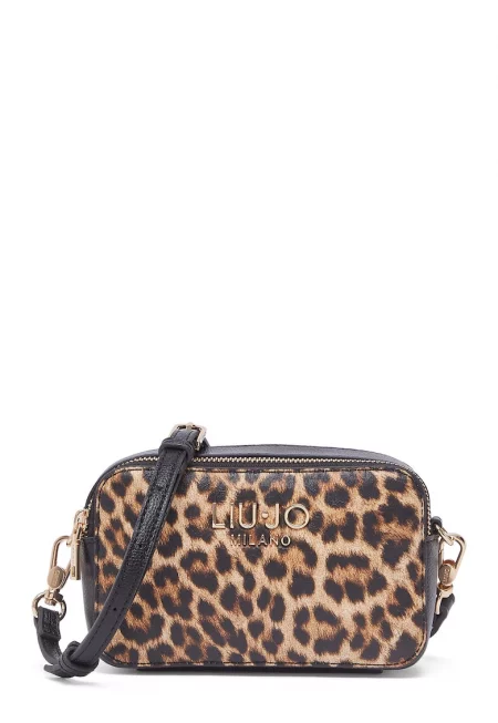 Чанта с 2 отделения и принт - Кафяв/Животно