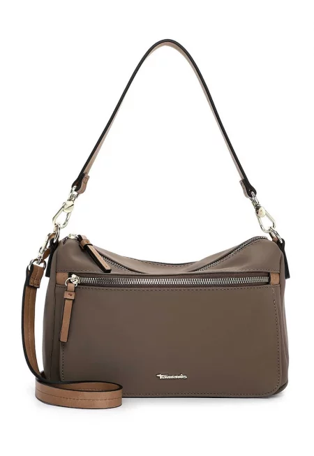 Чанта за рамо от еко кожа с преден джоб с цип