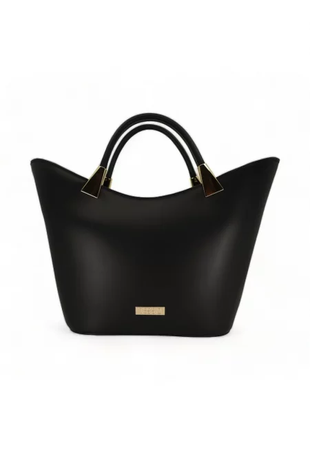 Дамска чанта Dolce Eleganza от естествена кожа - Черен