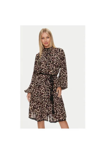 Дамска рокля  Вискоза - Кафяв - Кафяв