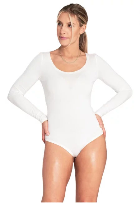 Дамски боди  екрю - еластичен материал - вискоза/еластан