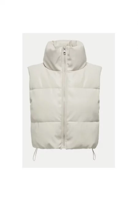 Дамски елек -  304497551 - Еко кожа - - Бежов