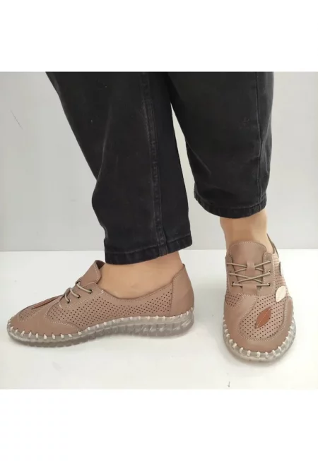 Дамски обувки  St-622 перфорирани - сиво-кафяви