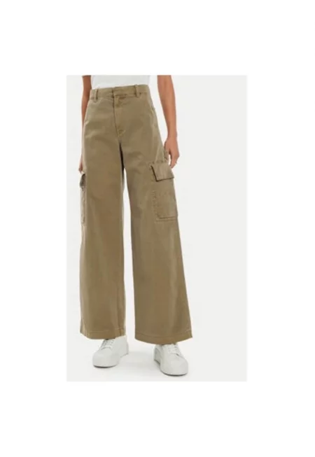 Дамски панталон -  304609053 - Памук - Кафяв