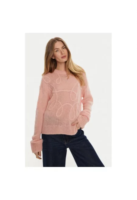 Дамски пуловер -  304135460 - Полиамид/Вълна/Алпака - Розов - Розово