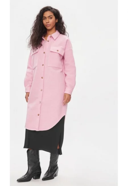 Дамско палто  Полиестер - Розов