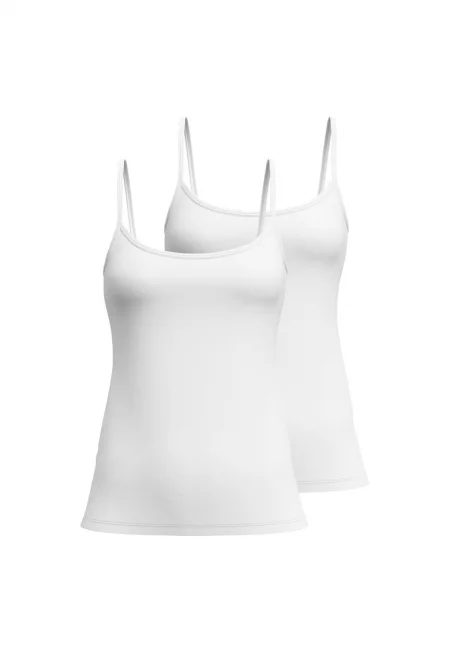 Домашен танк топ с памук - 2 броя - Бял
