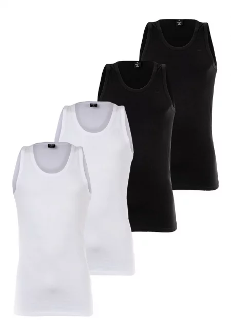 Едноцветен топ - 4 броя - Бял/Черен