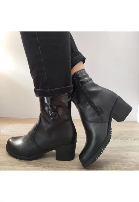 Ежедневни дамски боти  157759 Black + Lacquer - Черни