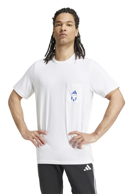 Футболна тениска Messi Icon с джоб на гърдите - Бял