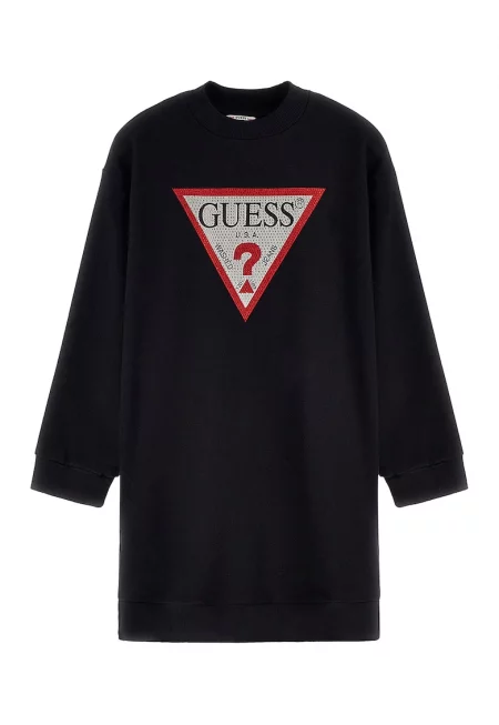 GUESS - Рокля с овално деколте и декоративни камъни