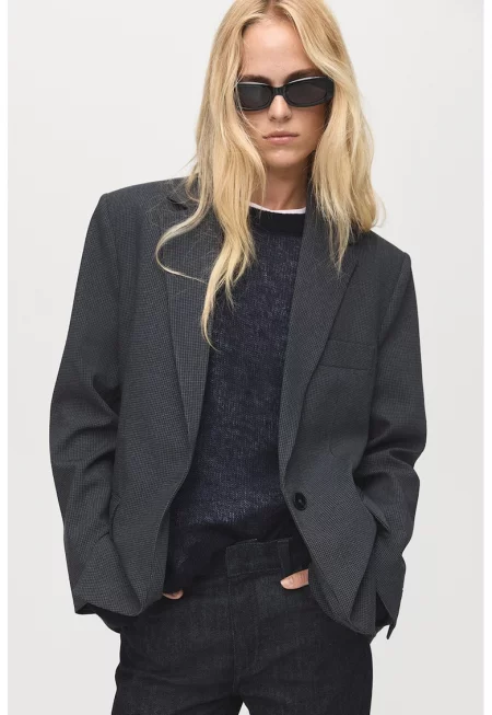 Карирано сако с двойни ревери