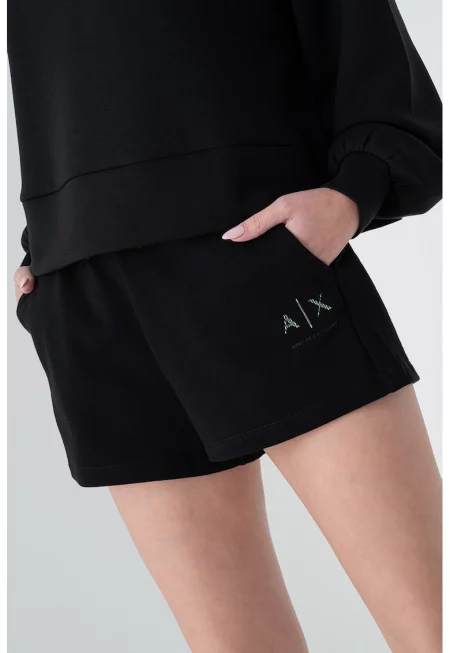 Къс панталон със скосени джобове - Черен