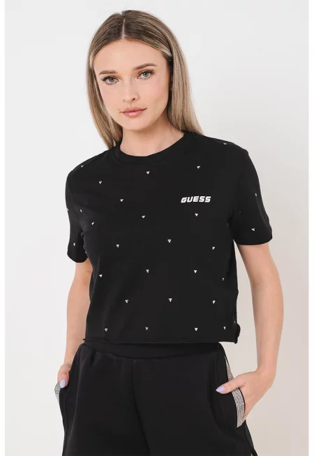 Къса фитнес тениска с лого