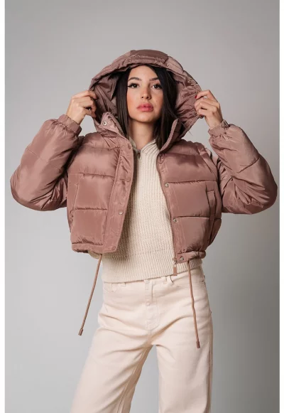 Късо зимно яке с отделящи се ръкави