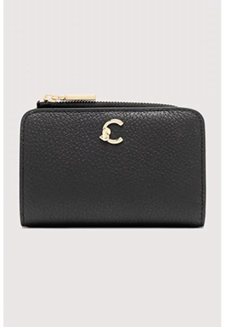 Кожен портфейл C-Me с двойно прегъване - Избеляло черно