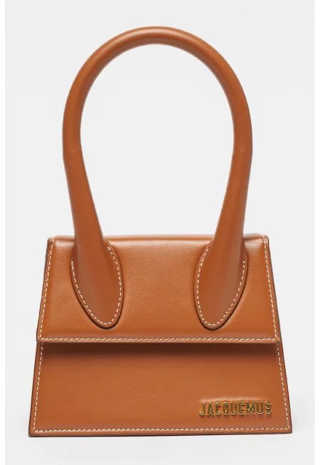 Кожена чанта с метално лого