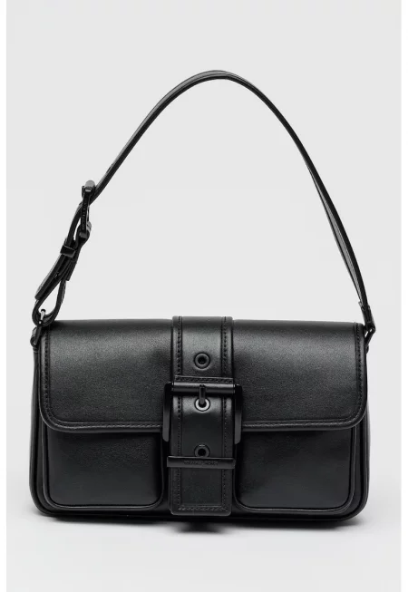 Кожена чанта за рамо Colby - Черен