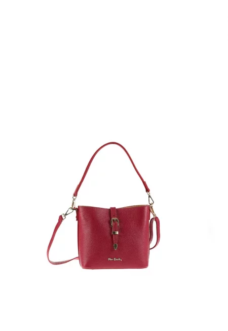 Кожена чанта за рамо Valeria - Червен