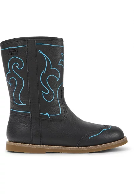 Кожени ботуши до прасеца Savina Twins 8547 - Черен