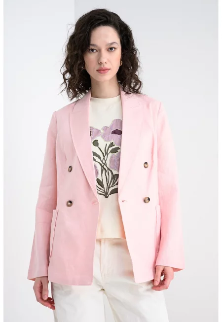 Ленено сако с двуредно закопчаване