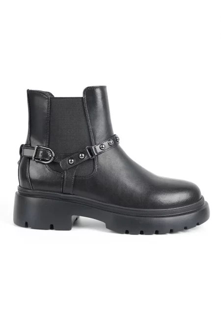 Madelyn Leather Chelsea Short Boots - Черен