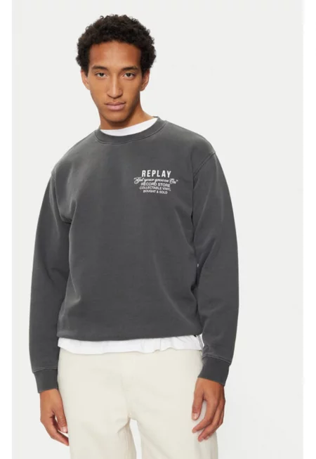 Мъжка блуза -  304399138 - Памук - Сив - Сив