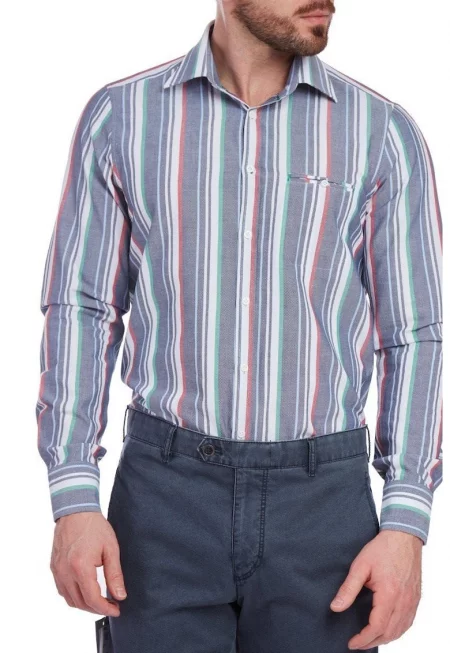 Мъжка риза -  модерна кройка 5951 - тъмносиня