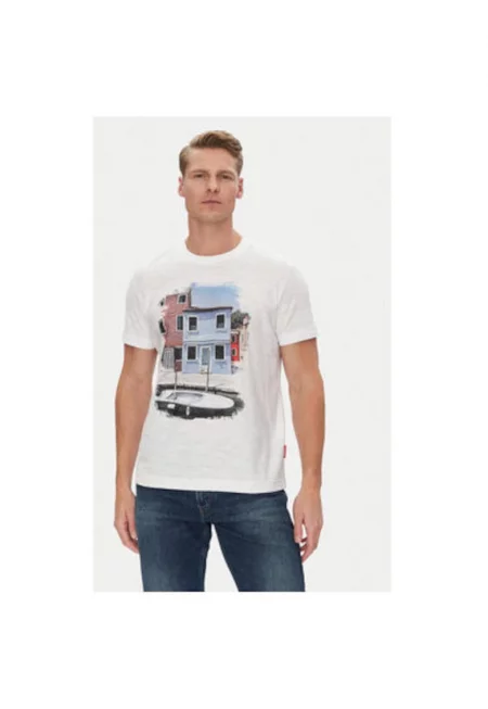 Мъжка тениска  10019403 30045721 - Памук - Бяла - Бял