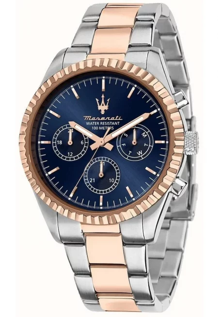 Мъжки часовник  Competizione - кварцов - синьо-сребристо-златист - 10ATM - 42x12мм