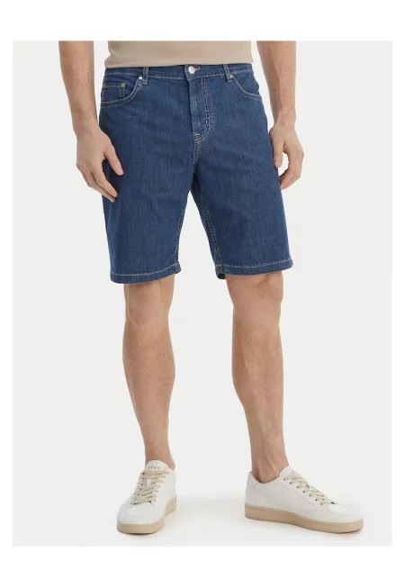 Мъжки къси панталони - Joop Jeans - втален модел - син - памук