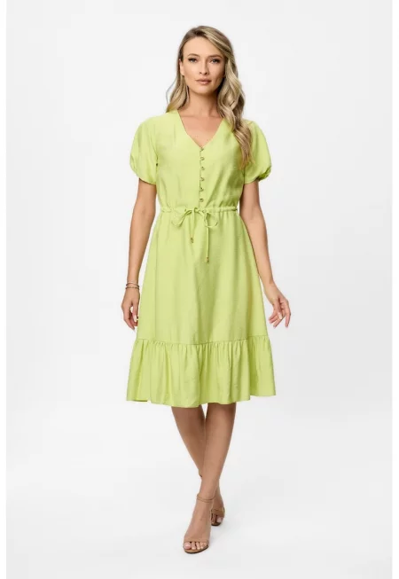 Миди рокля Nancy с шпиц - Лайм зелено