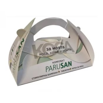НАТУРПРОДУКТ ПАРУСАН Стимулиращ шампоан + ПАРУСАН таблетки x 42 + подарък БЯЛ НЕСЕСЕР