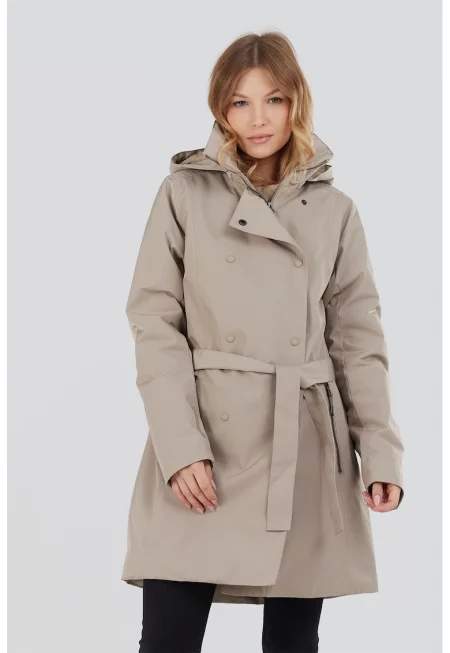 Непромокаем тренч Charlotte с качулка - Бежов