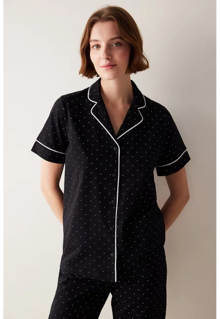 Пижама на точки - Бял/Черен