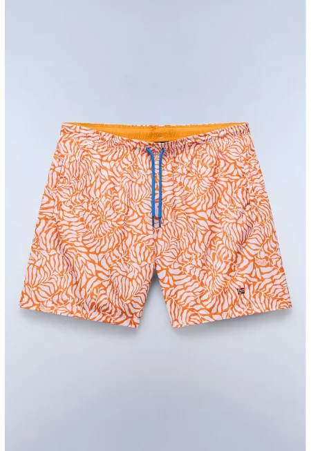 Плувни шорти с десен - Бял/Оранжев