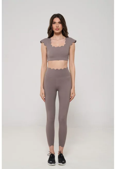 Подплатено бюстие и клин - 2 части - Сиво-кафяв