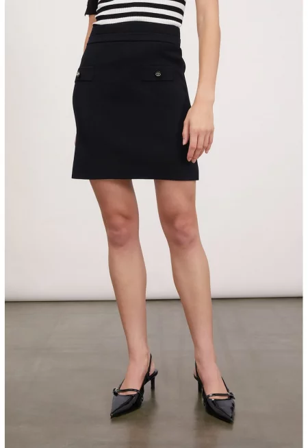 Пола с висока талия - Черен